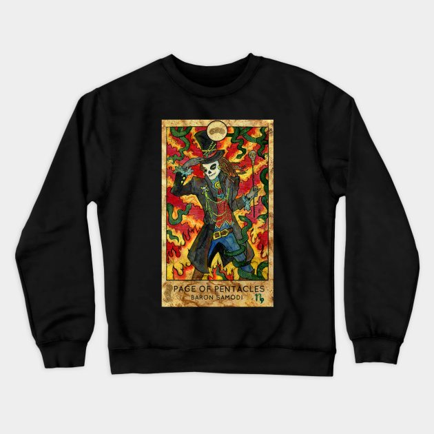 Page Of Pentacles. Minor Arcana Tarot Card Design. Crewneck Sweatshirt by Mystic Arts